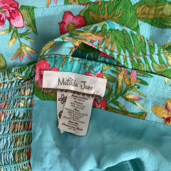 Matilda Jane Pretty Floral Dress Size M. Scrunchedd Back With Inner Lining - Picture 10 of 10